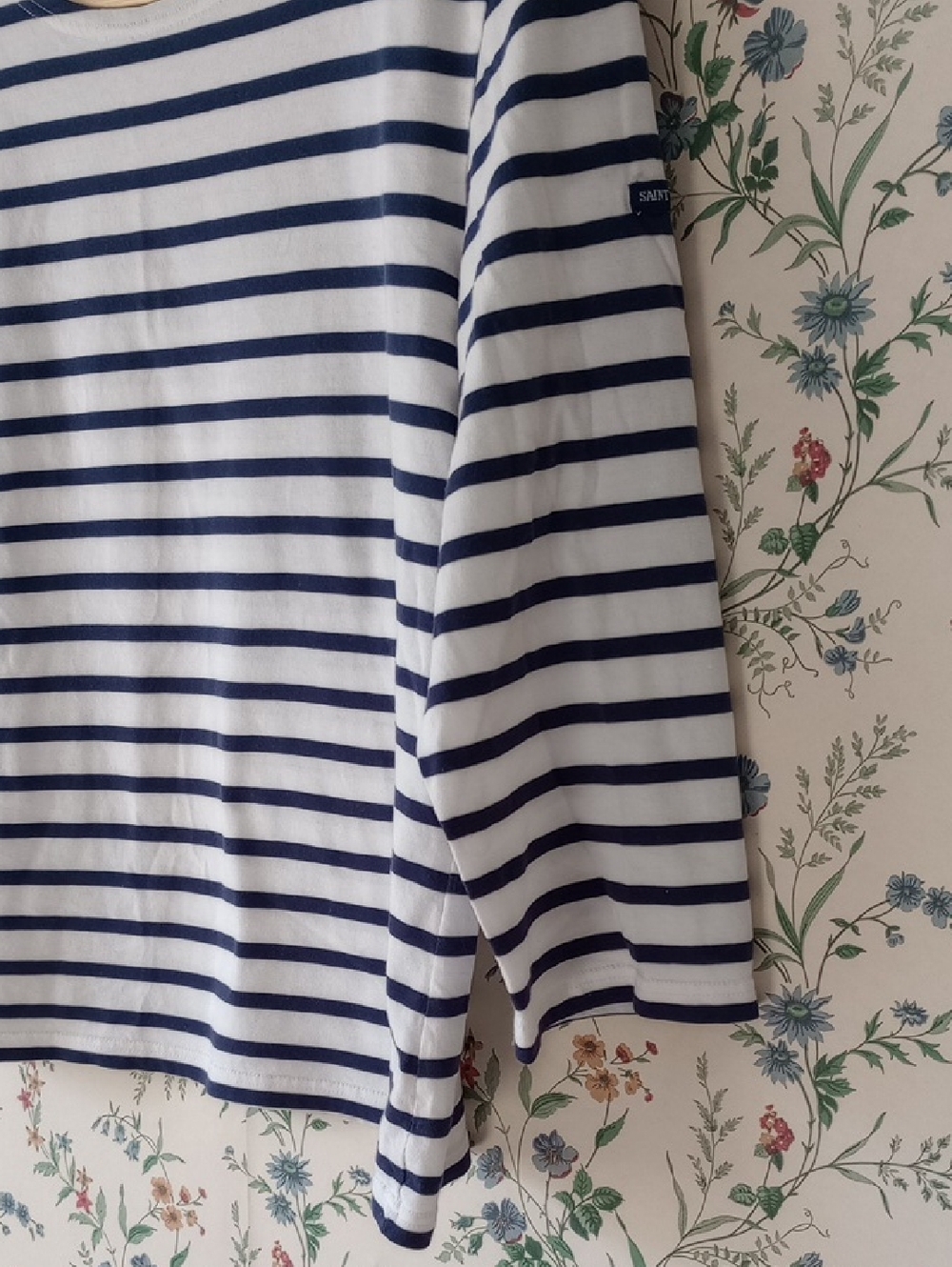 Saint James Meridien Striped Cotton Boat Neck Top Navy White Made in France S - Picture 4 of 14